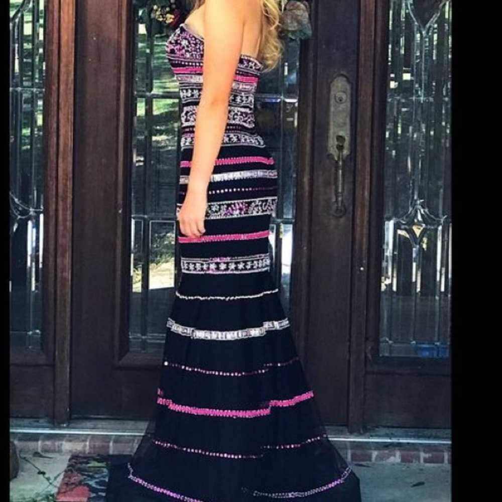 Colors Pink and Black Beaded Mermaid Prom Gown Si… - image 4