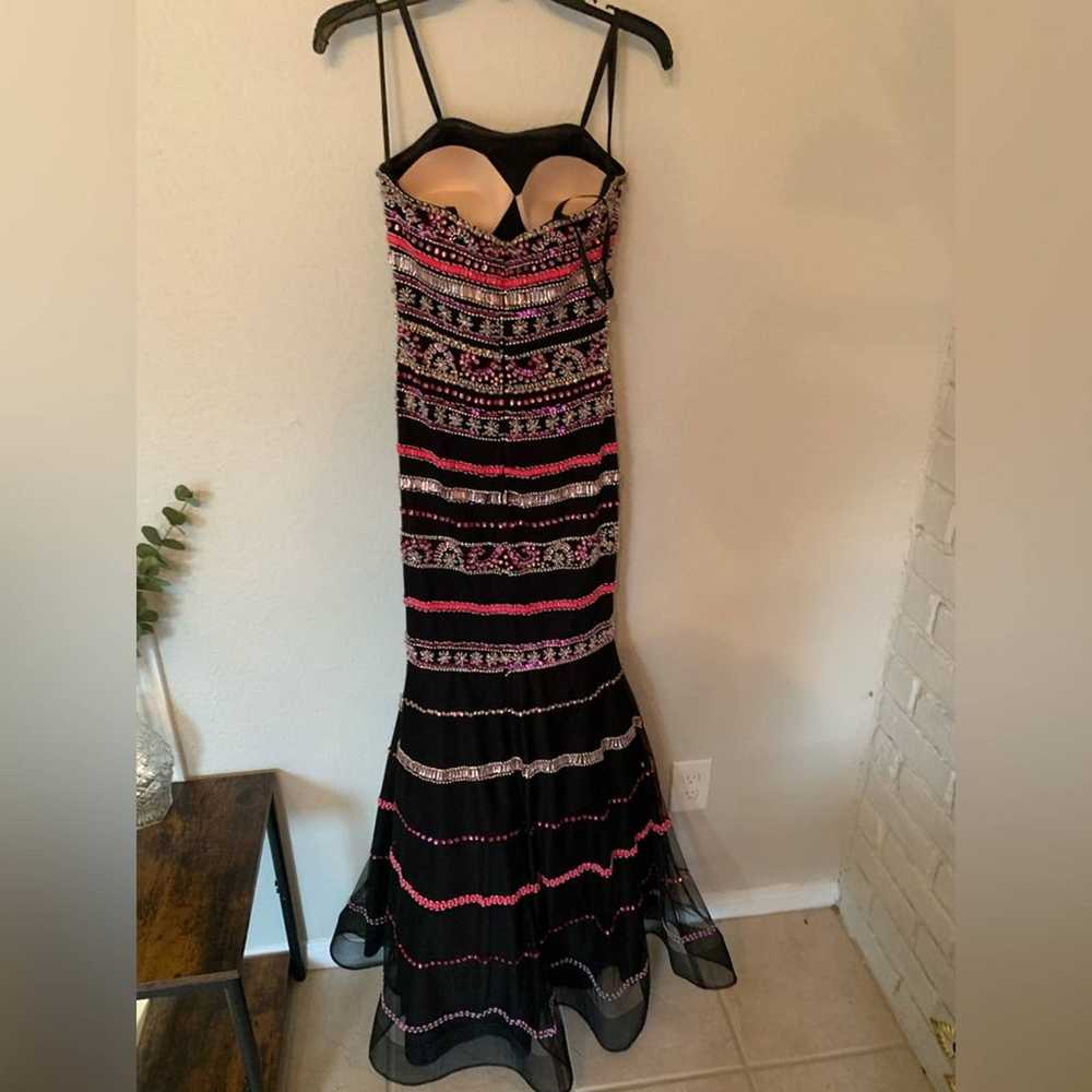 Colors Pink and Black Beaded Mermaid Prom Gown Si… - image 7