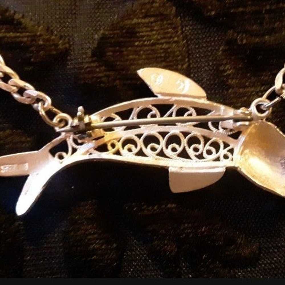 STERLING DOLPHIN NECKLACE HANDMADE - image 2