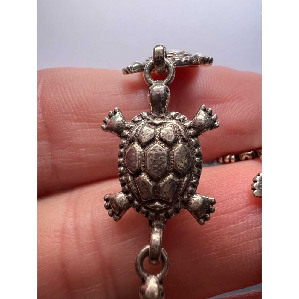 Sterling silver turtles link bracelet - image 10