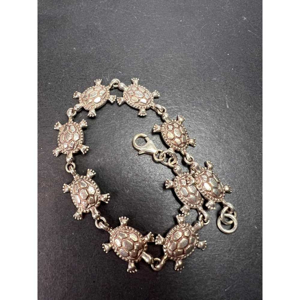 Sterling silver turtles link bracelet - image 2