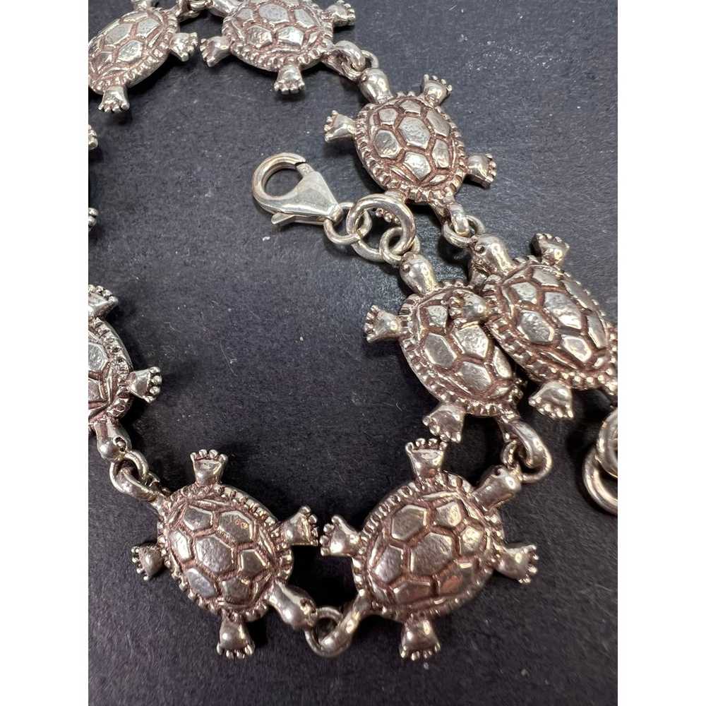 Sterling silver turtles link bracelet - image 3