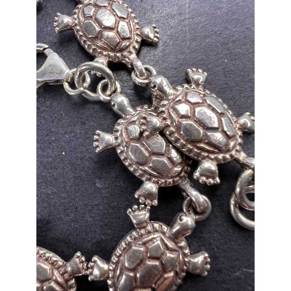 Sterling silver turtles link bracelet - image 5