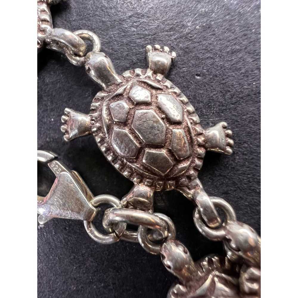 Sterling silver turtles link bracelet - image 6