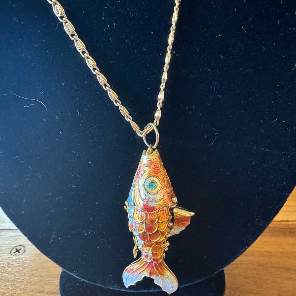 Fish Pendant Koi Fish Enamel Wiggle Fish - image 2