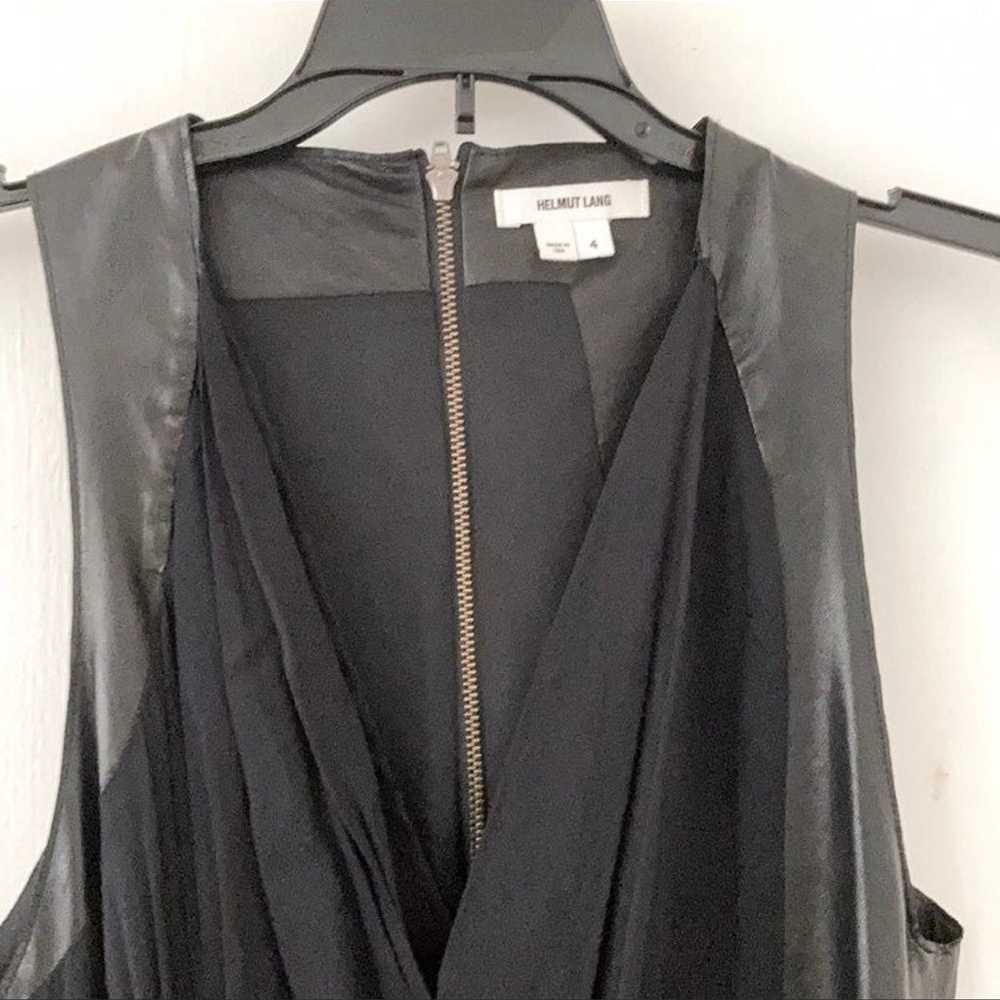 Hemut Lang Leather Silk Sleeveless Dress Size 4 - image 2