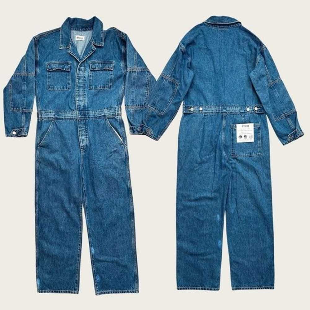 NWOT Etica Larsen Utility Denim Jumpsuit Long Sle… - image 5