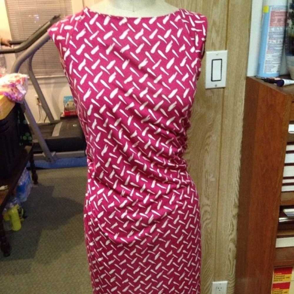 DVF dress Gabi Dash Weave Magenta Sz 8 - image 2