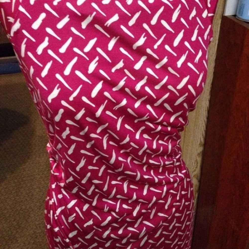 DVF dress Gabi Dash Weave Magenta Sz 8 - image 3