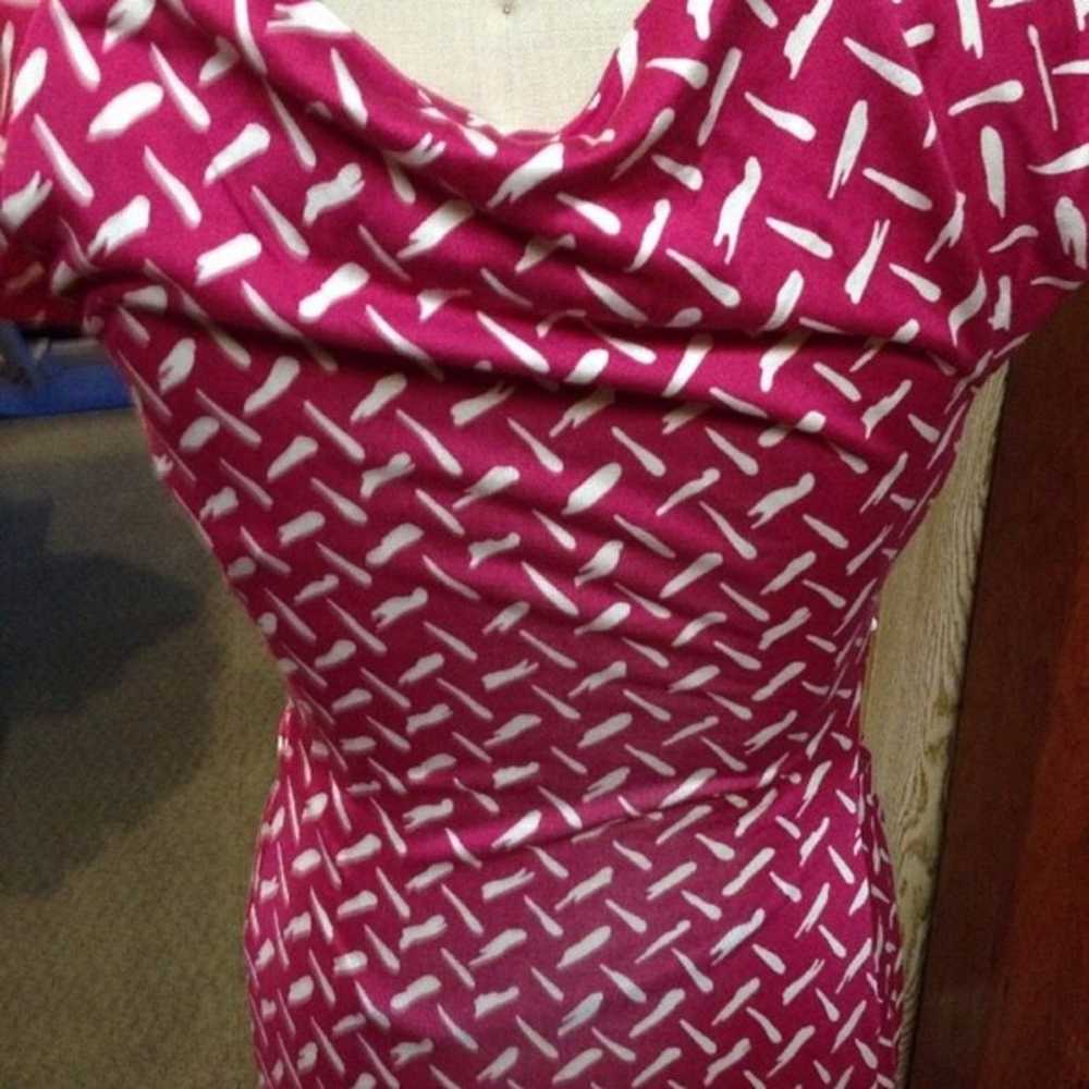 DVF dress Gabi Dash Weave Magenta Sz 8 - image 5