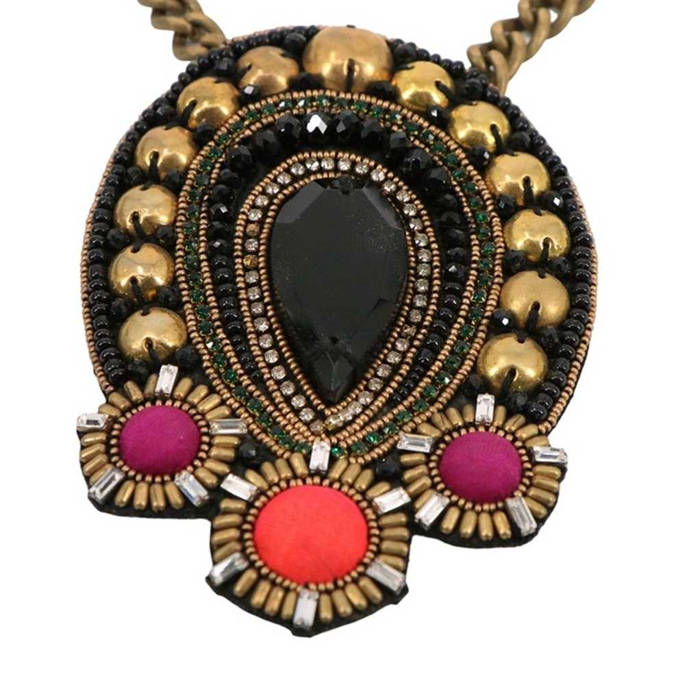 Ranjana Khan Heavily Beaded Black Stone Leather B… - image 2