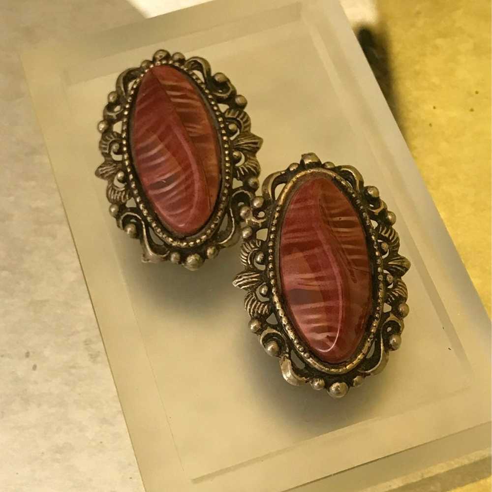 Vtg Selro Selini Set Clip Earrings Bracelet Filig… - image 7