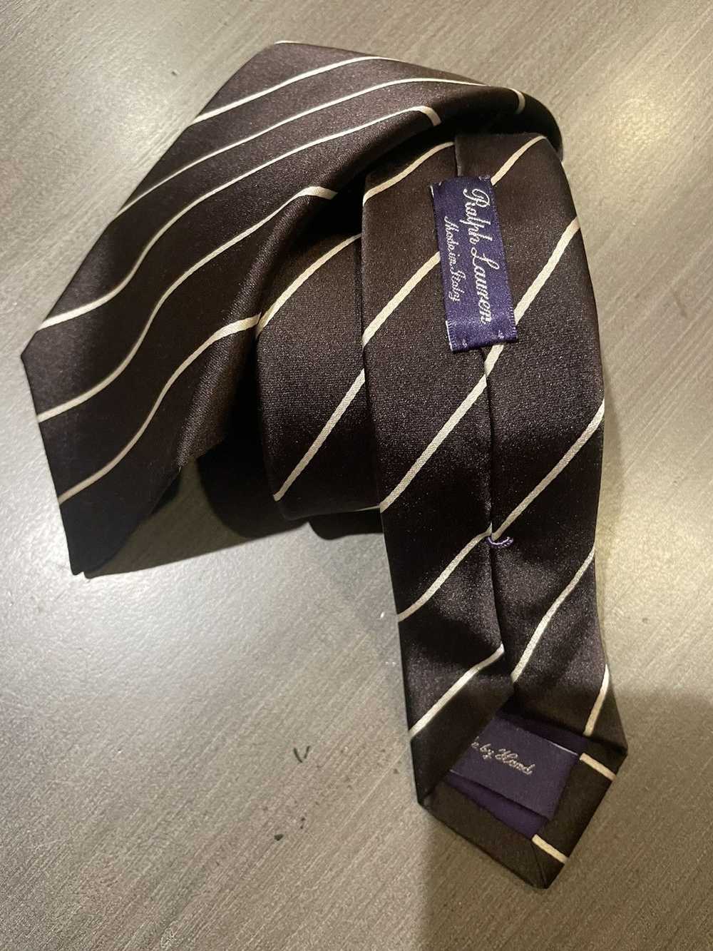 Ralph Lauren Purple Label Rep Stripe Silk Tie - image 5