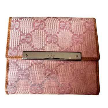 Gucci Gucci Pink GG Canvas & Leather Short Bifold… - image 1