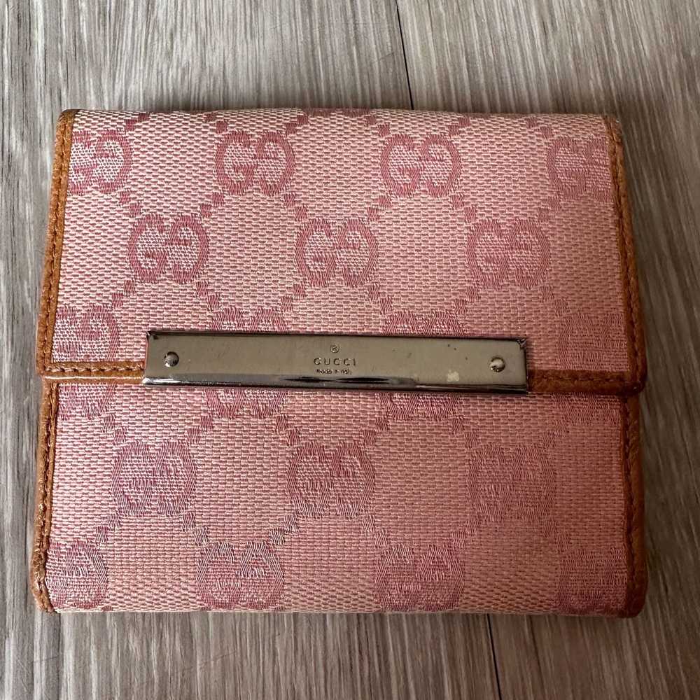 Gucci Gucci Pink GG Canvas & Leather Short Bifold… - image 2