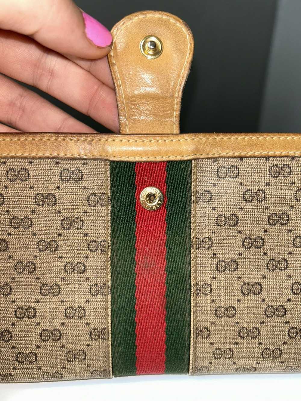 Gucci Gucci Vintage 1970’s Micro GG Monogram Sher… - image 3