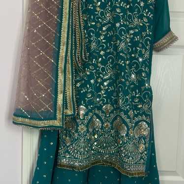 Teal Palazzo Indian dress