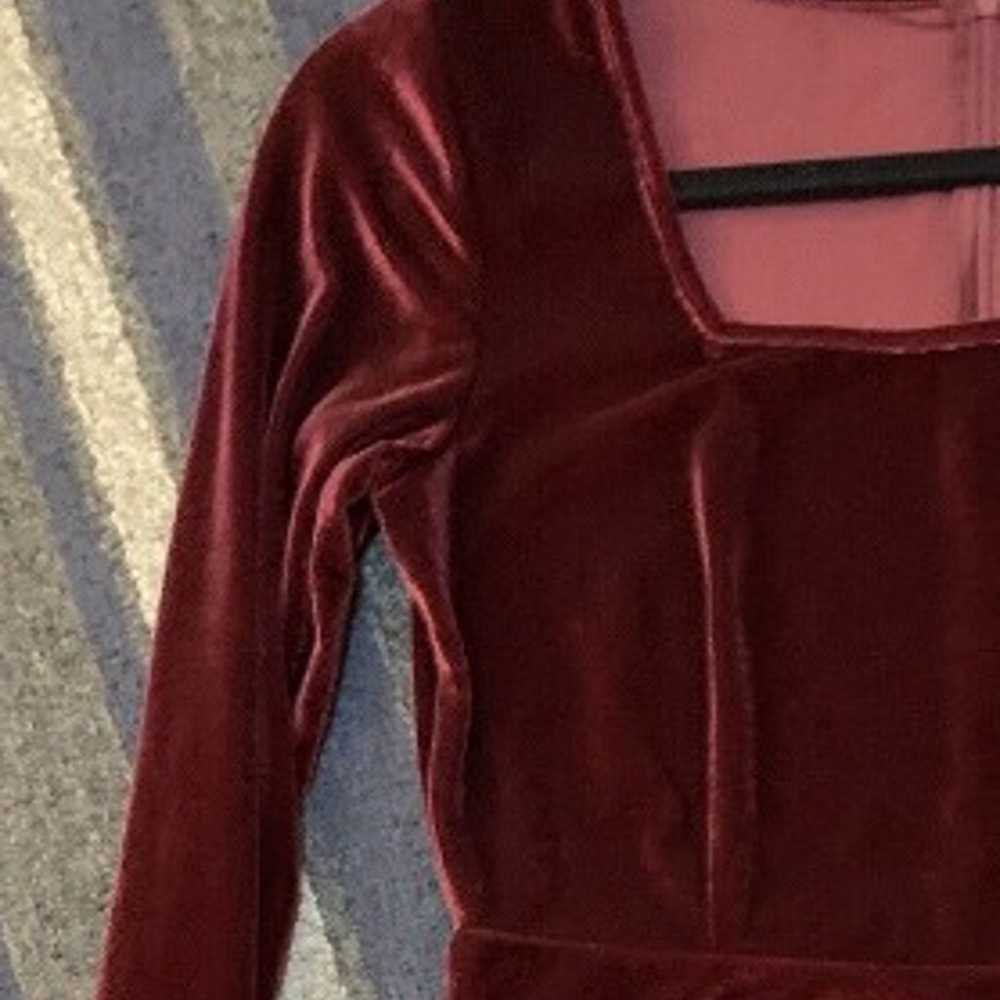 Burgundy Velvet Dress - image 2