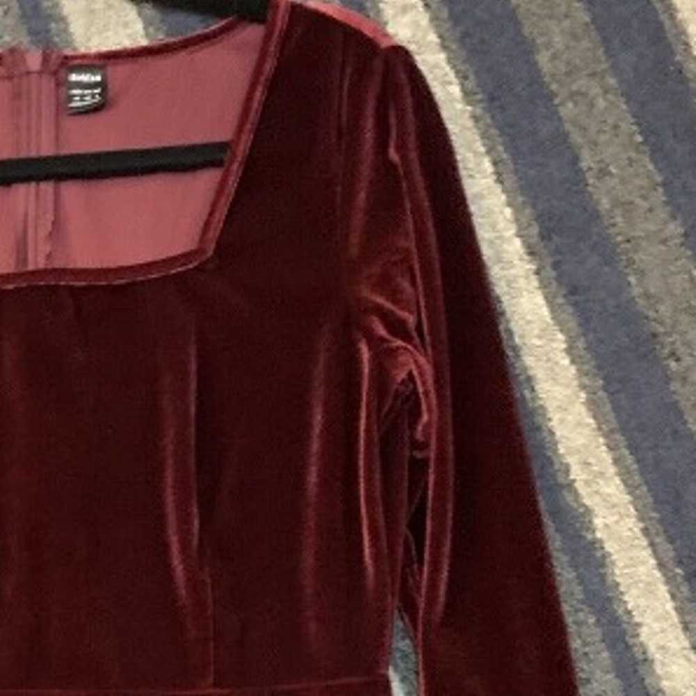 Burgundy Velvet Dress - image 3