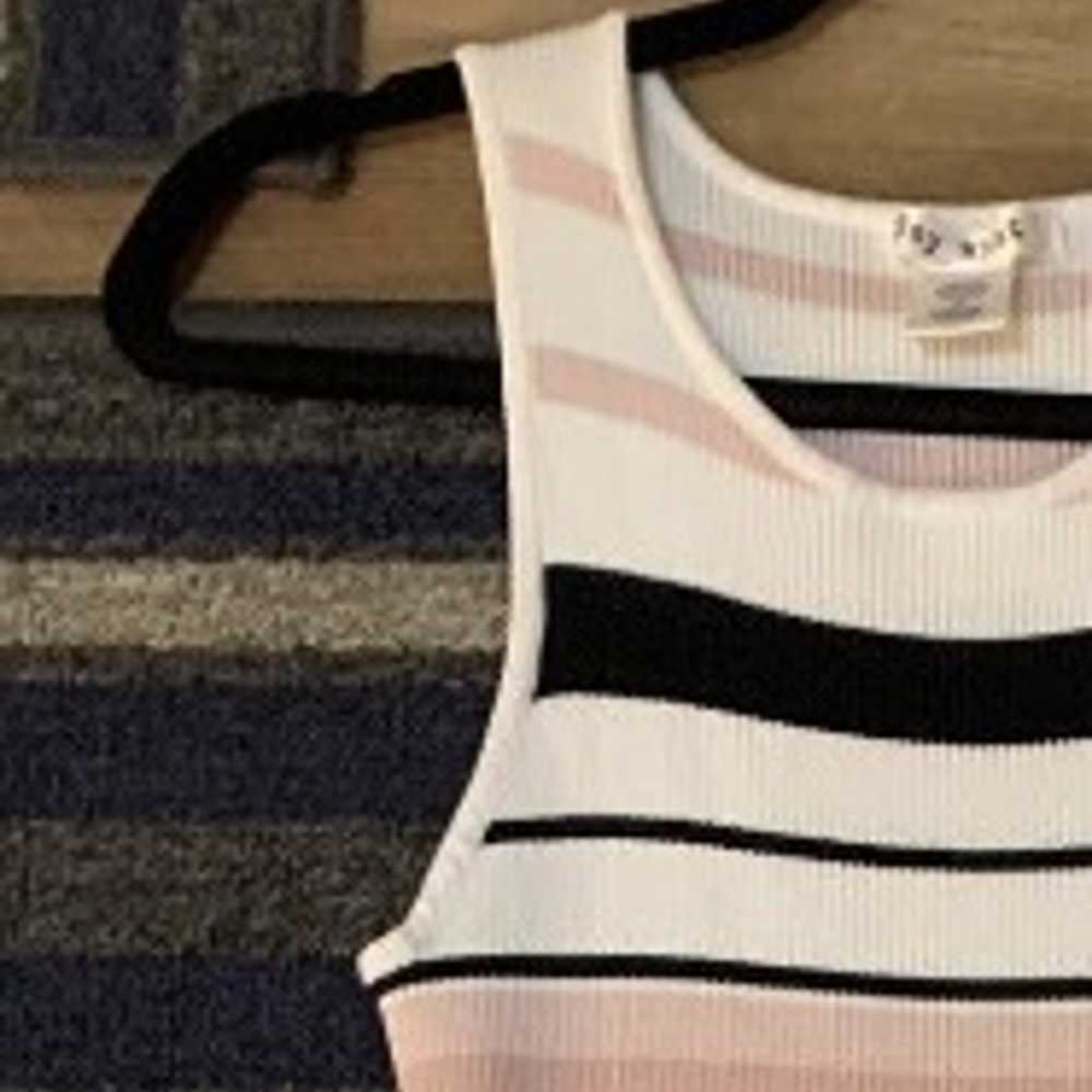 Womens Striped Sleeveless Sweater Dress. White, B… - image 3