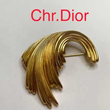 Christian Dior large gold brooch.