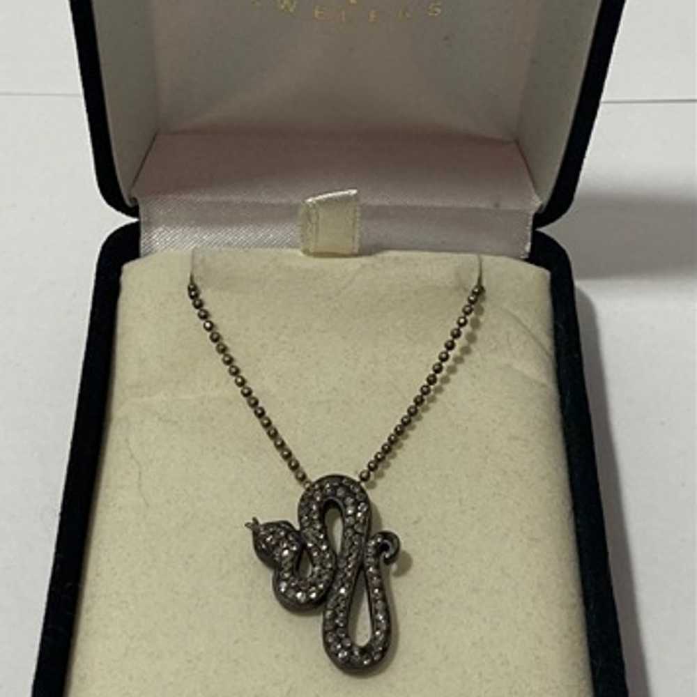 Vintage Sterling Silver Necklace, Nice Snake with… - image 2