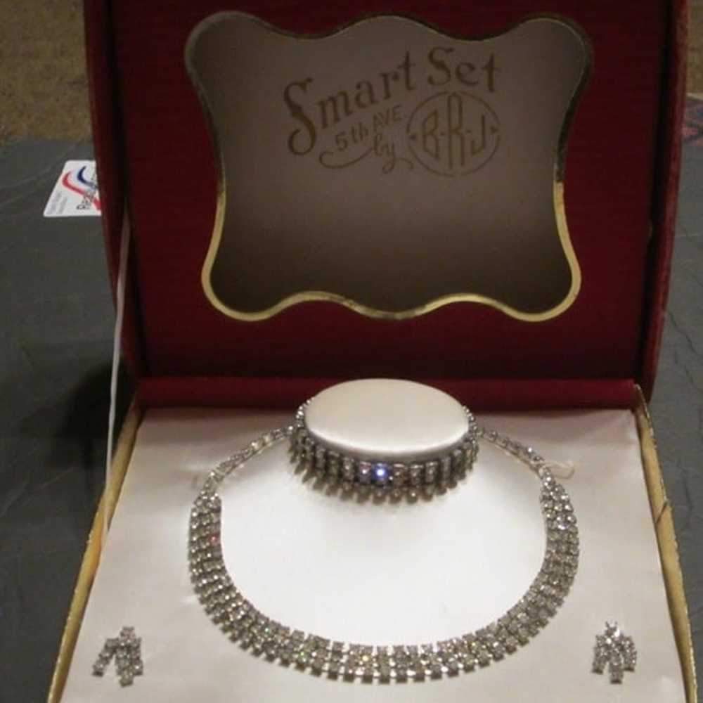 Vintage BJR rhinestone 3  piece jewelry set - image 9