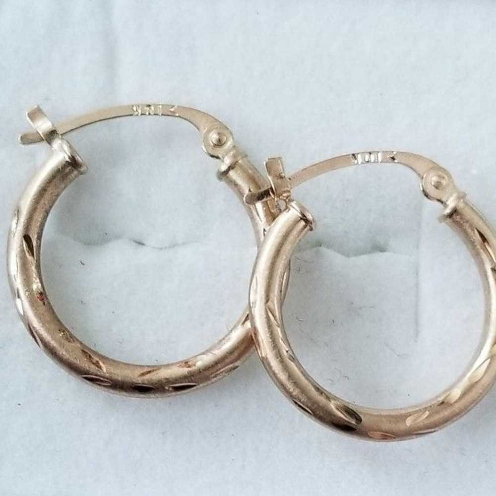 10K Gold Hoop Earrings - image 2