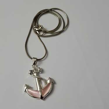 Sterling Silver 925 Anchor Pendant Rope Necklace