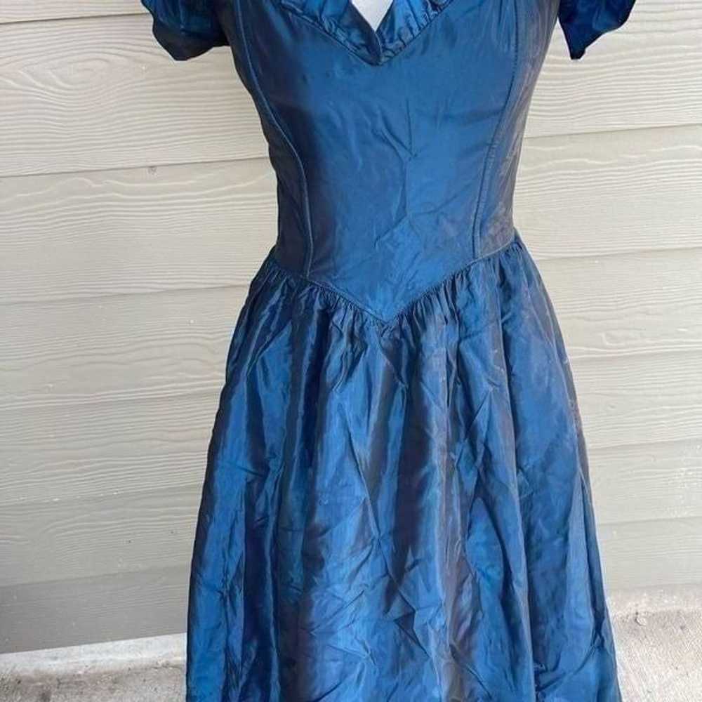 Gunne Sax 1980s vintage royal blue formal dress - image 3