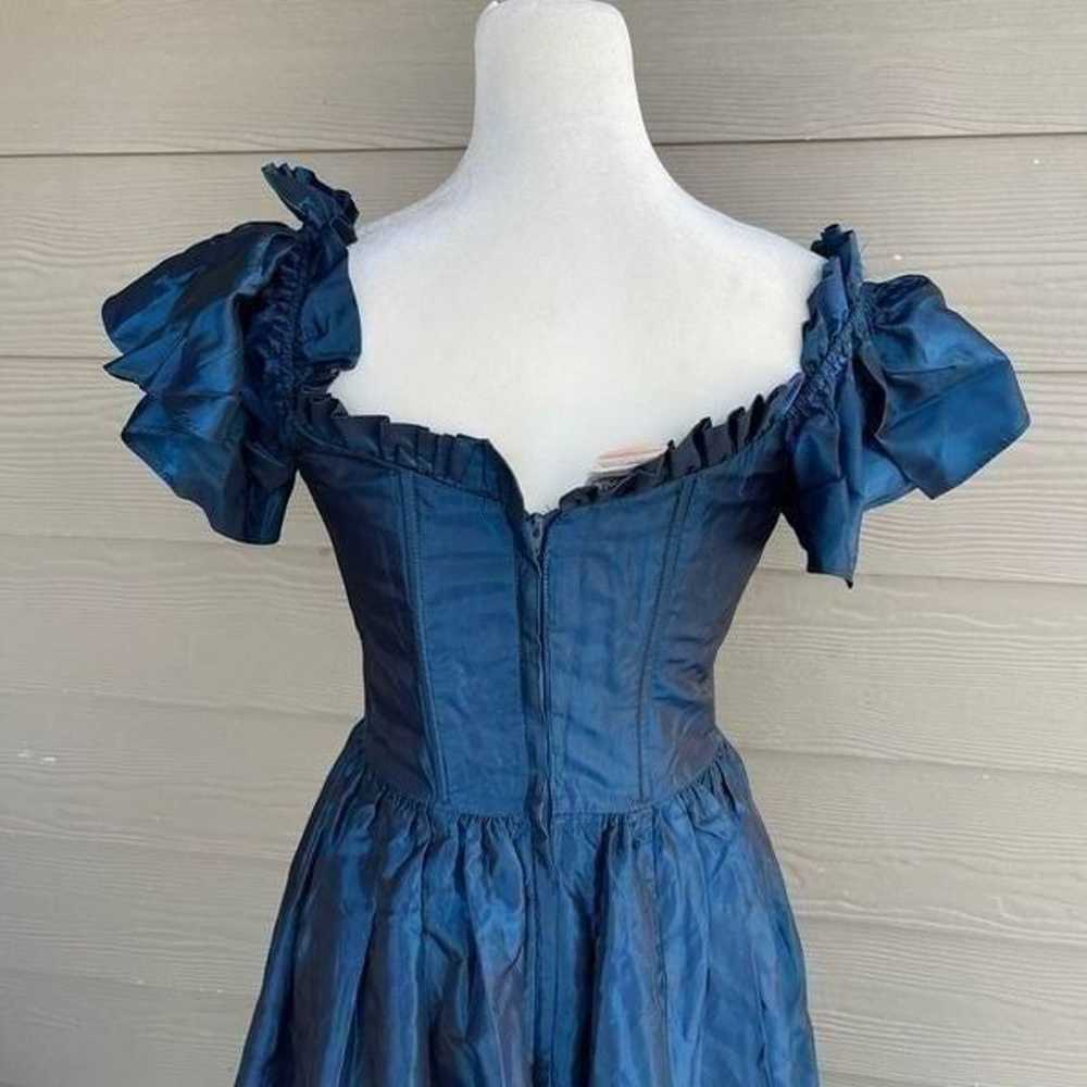 Gunne Sax 1980s vintage royal blue formal dress - image 9