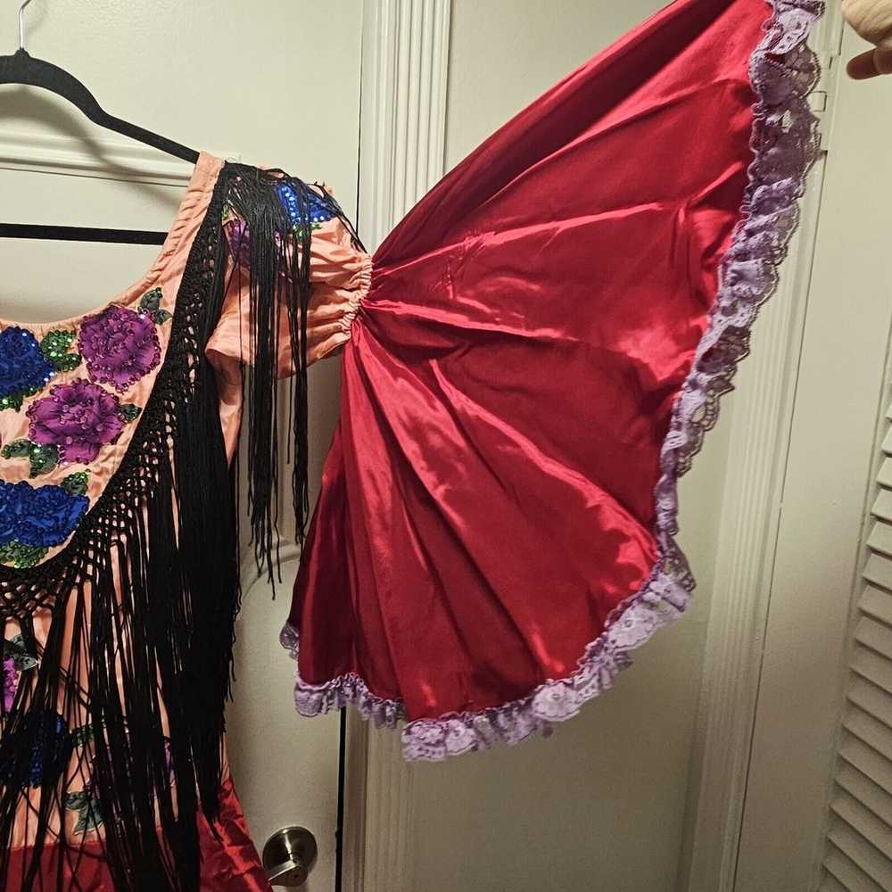 Vintage Flamenco Folklorica Latin Dance Dress Spa… - image 2