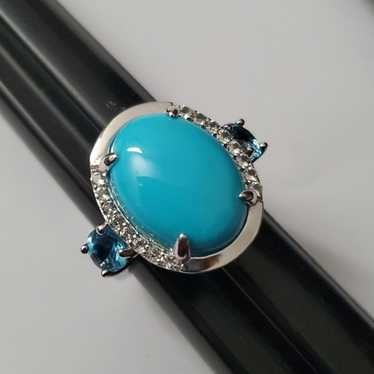 Sterling Silver 925 Sleeping Beauty Turquoise Blu… - image 1