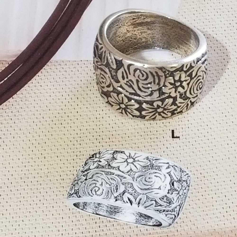 Silpada Sterling Silver Floral Band Ring, Sz 8.5 - image 12