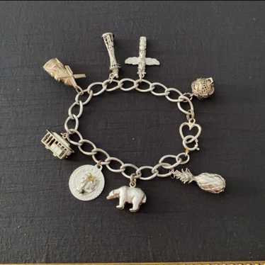 Travel sterling silver 925 bracelet with charms