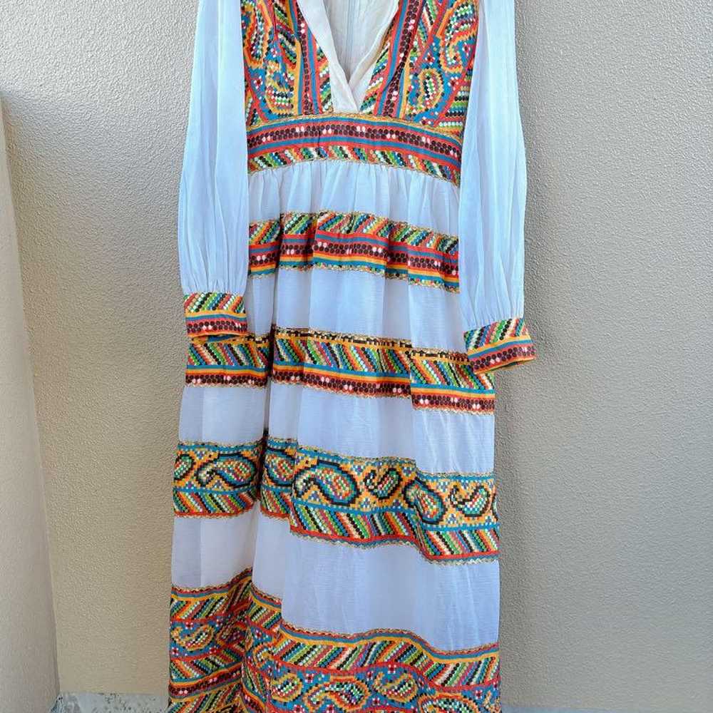 70s vintage maxi dress hippie one-piece - image 10