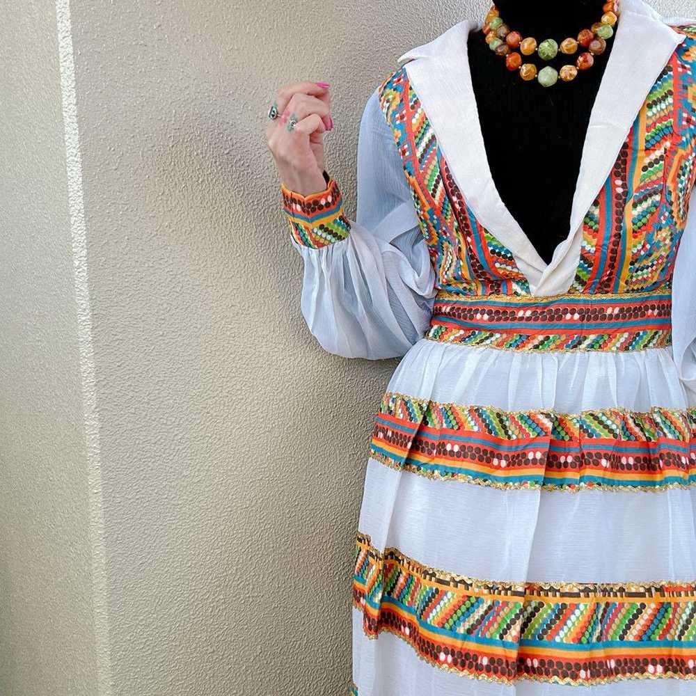 70s vintage maxi dress hippie one-piece - image 6