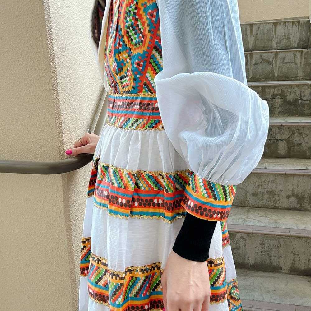 70s vintage maxi dress hippie one-piece - image 9