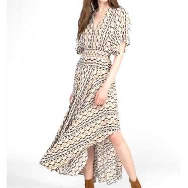 MAJE Rachelli Shirred Printed Crepe De Chine Midi 