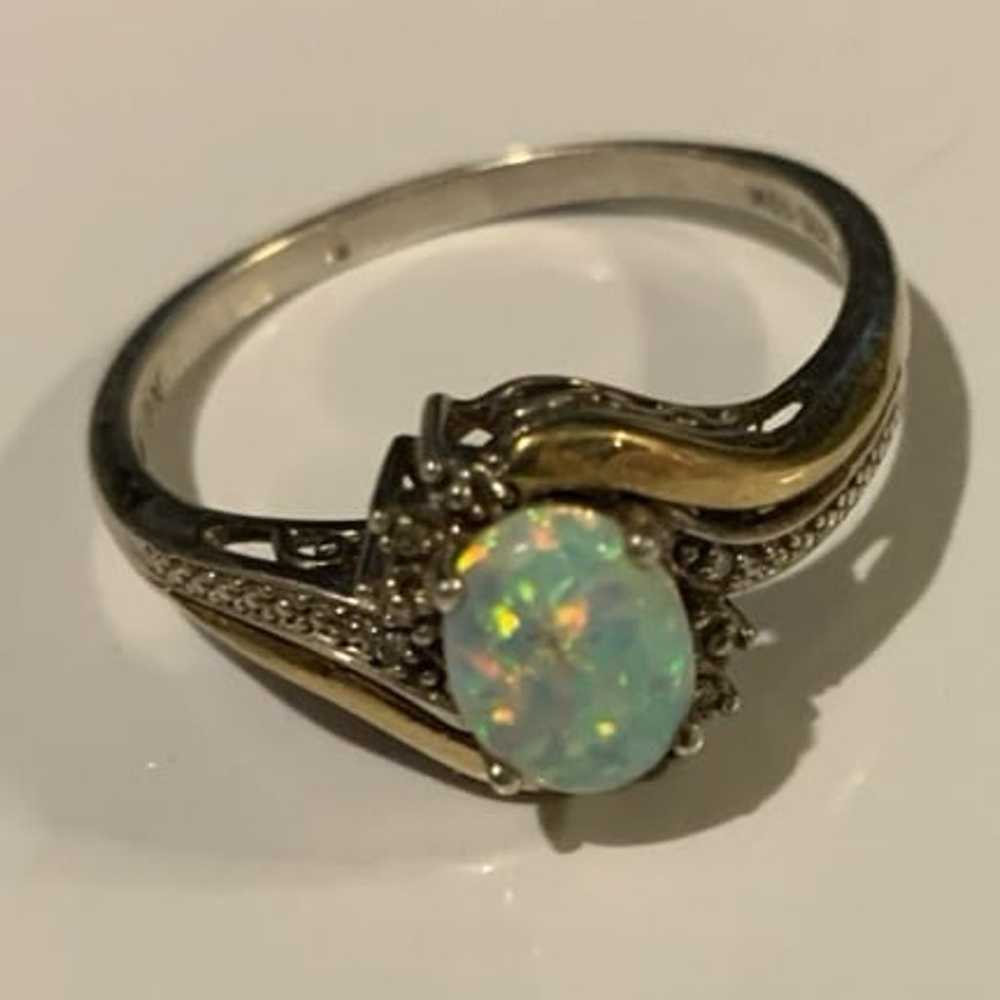 Opal 10k gold and 925 10 1/2 woman’s Ring - image 2