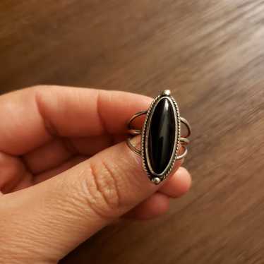 Vintage Sterling Silver Onyx Ring