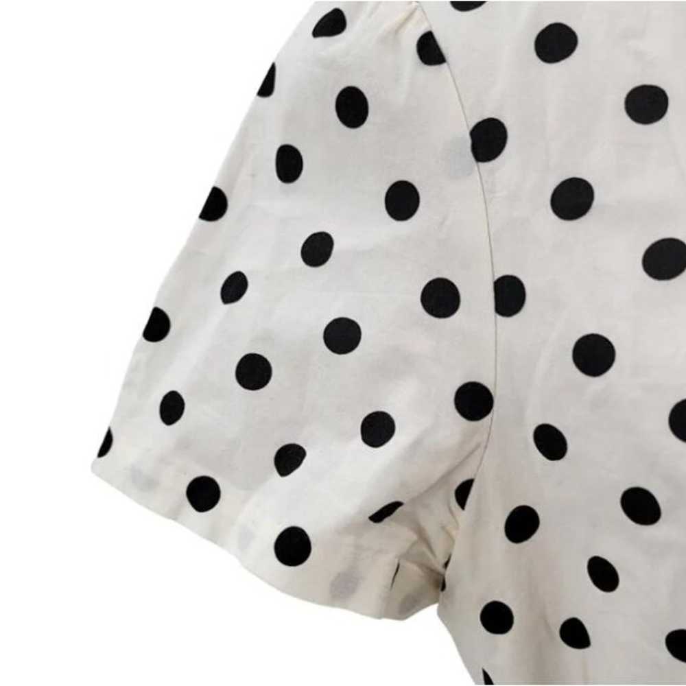 Carolina Herrera Cream Black Polka Dot Tie Waist … - image 5