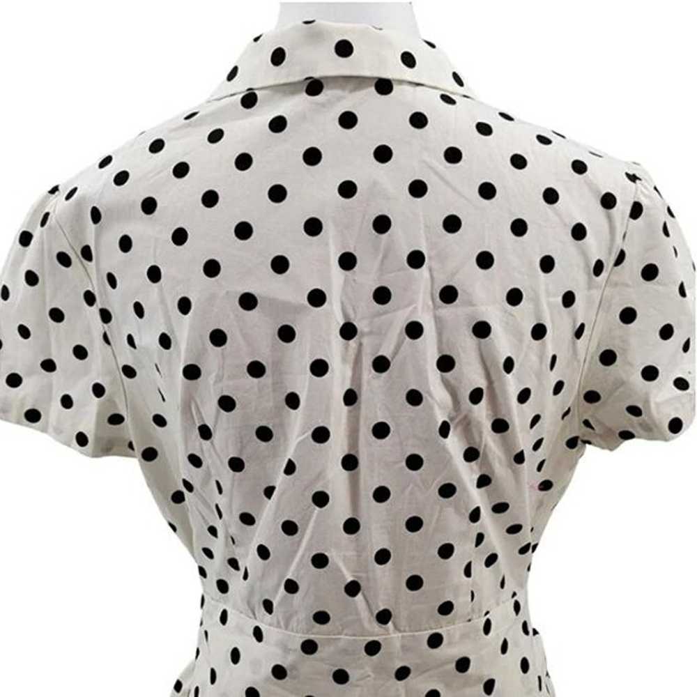 Carolina Herrera Cream Black Polka Dot Tie Waist … - image 7