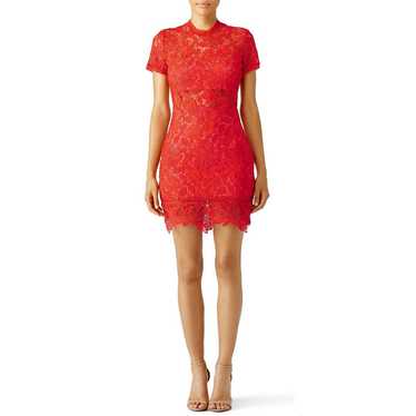 Love and friends red waist lace dress