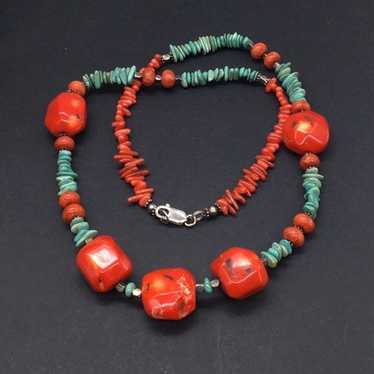 Vintage Turquoise Coral Necklace