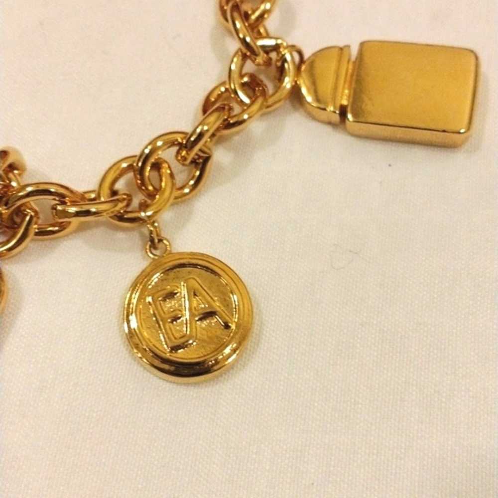 Elizabeth Arden Gold Charm Bracelet Thick Chain 5… - image 4