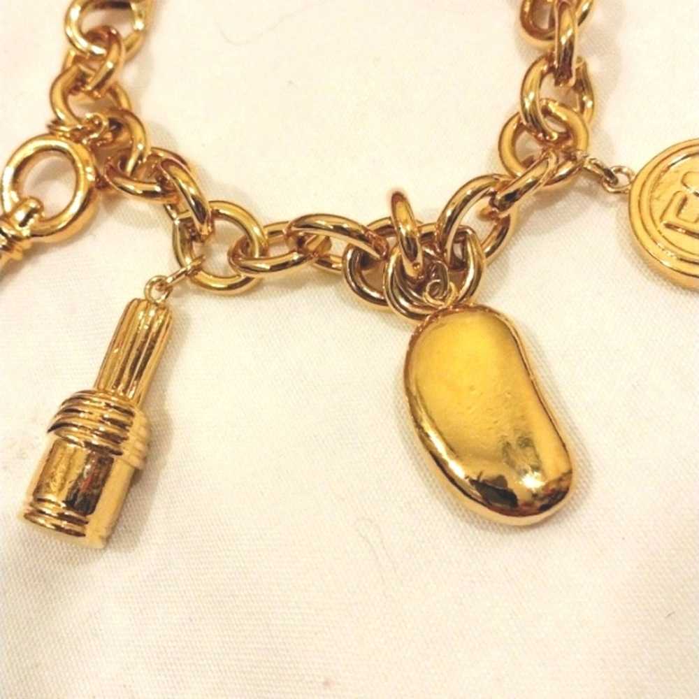 Elizabeth Arden Gold Charm Bracelet Thick Chain 5… - image 6