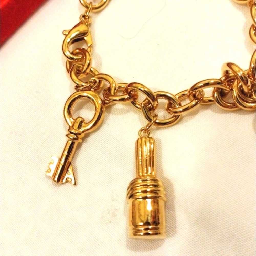 Elizabeth Arden Gold Charm Bracelet Thick Chain 5… - image 7