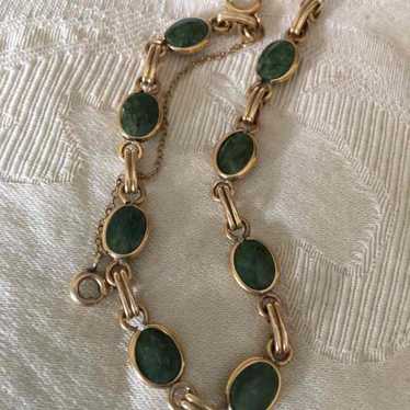 Vintage Jade Gold Filled Bracelet