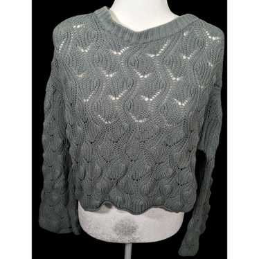 Other Moon & Madison Green/Grey Cropped Sweater